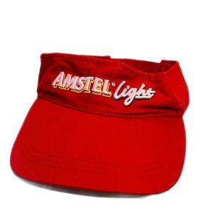Amstel Light Beer Golf Sun Visor Red with loop & hook closure and sun hat
